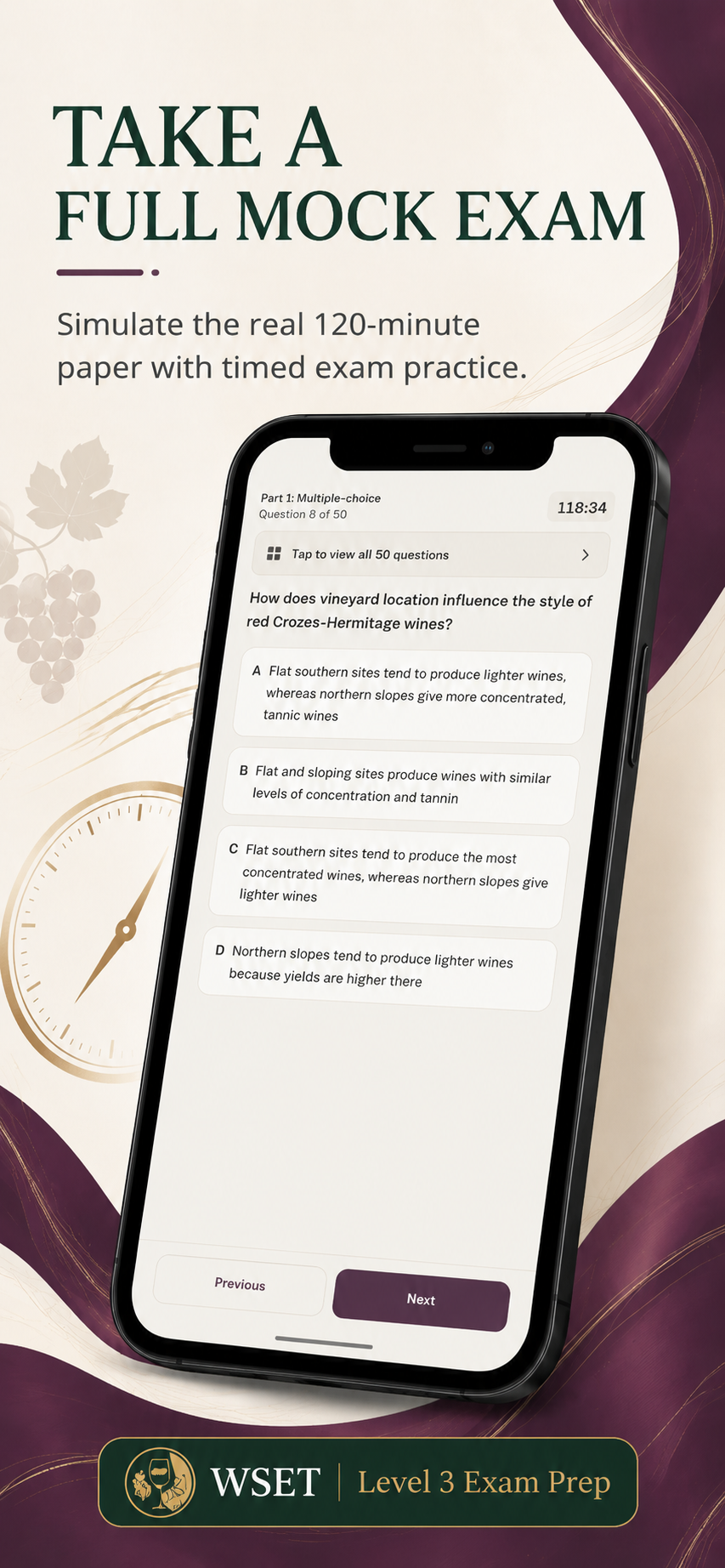 Take a Full Mock Exam: simulate the real 120-minute paper